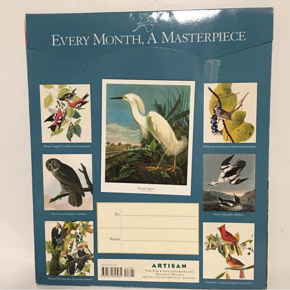 AUDUBON'S BIRDS OF AMERICA 2010
Wall Calendar INCLUDES Snowy Egret Audubon Bird